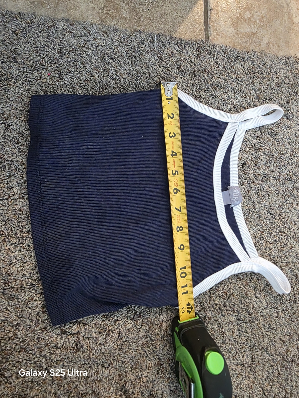 Tilly's Navy Ribbed Tank with White Trim